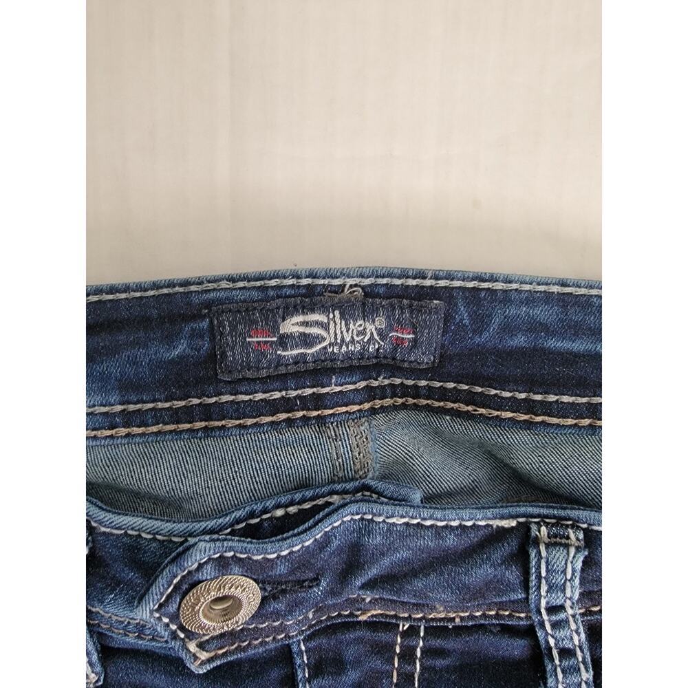 Silver Jeans Low Rise Tuesday Boot Cut SZ 30 Stretch Western Rodeo Dark Wash - Picture 5 of 10